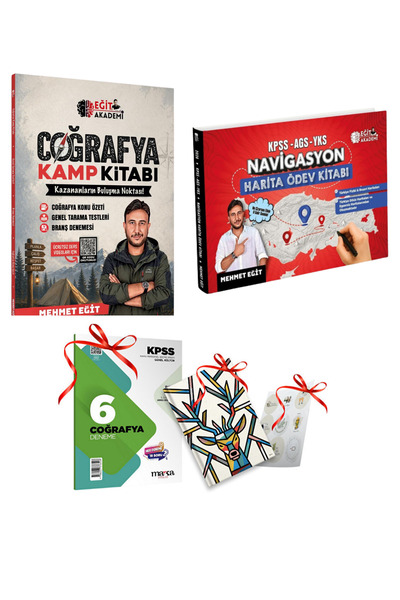 Eğit Akademi 2026 KPSS AGS Mehmet Eğit Coğrafya Kamp Kitabı ve Navigasyon Har...