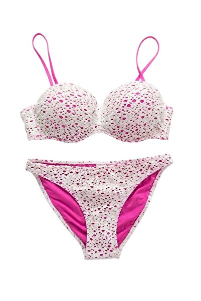 Armes straplez destekli kaplı bikini takımı