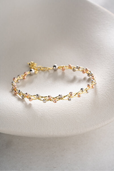 Silvano Jewelry 925 Ayar Gümüş Altın Yaldızlı Dorika Bileklik