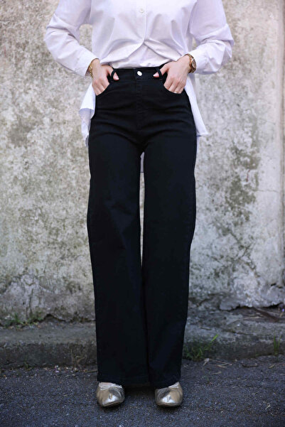 İmajButik Black High Waist Palazzo Jeans