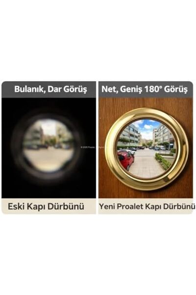 Yıldızan TTKTEKNOLOJİ Kapı Dürbünü, Geniş Açılı, 180 Derece Görüş Açısı, Çink...