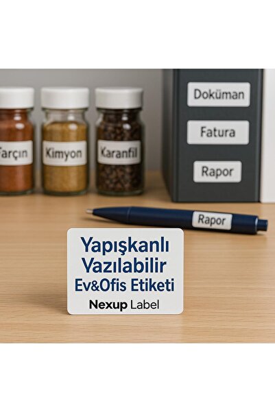 Yıldızan TAMGÜN 100x50 мм Бял самозалепващ се етикет за писане с химикалка, О...