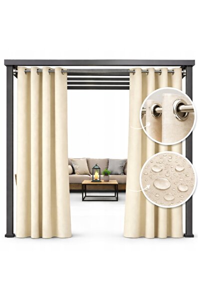 NOW-ART , Ready-made Drapery Curtain , 155x230 cm, Ecru, Ring Mounting, Elega...