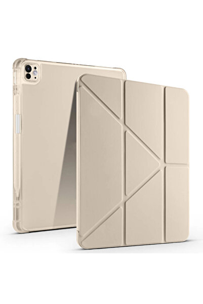zore Apple iPad Air 13 2025 M3 Kılıf Tri Folding Kalem Bölmeli Standlı Kılıf