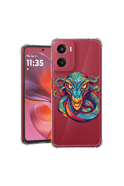 bestcase Калъф за Motorola Moto G05, Удароустойчив 1.5ММ, Дракон в мечтани цв...