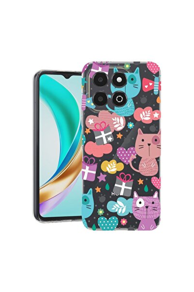 bestcase Διαφανής Λεπτή Θήκη Σιλικόνης Συμβατή με Honor X6c, Χαριτωμένο Γάτακ...