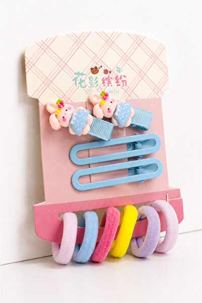 MakeWell Girl's Rabbit Figured Hair Clip Set – Colorful Rubber Hair Clips and...