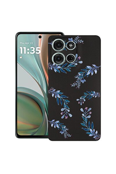 bestcase Θήκη για Motorola Moto G 5G (2025) με σχέδιο μπλε λουλουδιών, TPU Μα...