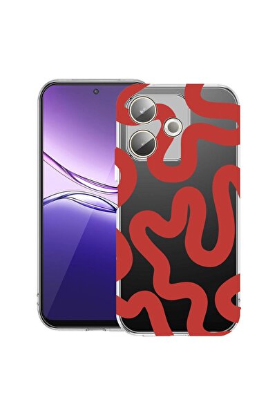 bestcase ¬Æ Husa Clear Silicon pentru OPPO A5 Pro 5G, Red Abstract Line, 2042...