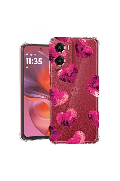bestcase Калъф за Motorola Moto G06 с дизайн на сърца, удароустойчив, подсиле...