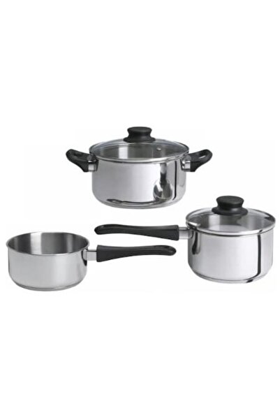 IKEA Set de oale HomeNext din oțel inoxidabil, 5 piese, cu capace de sticlă, ...