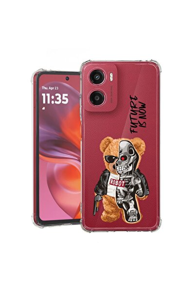 bestcase ¬Æ Husa pentru Motorola Moto G06 cu Design Half Robot Half Teddy Bea...