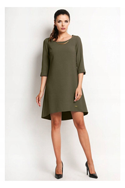 Awama A-line Dress, Awama, S, Midi Type, Asymmetrical, Casual Style, Round Ne...