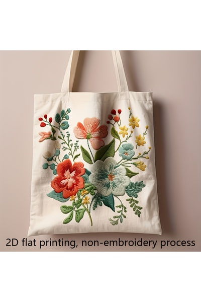 Choice 35cmx40cm 1pc 1pc Vintage Floral Bouquet Faux Embroidery Reusable Canv...