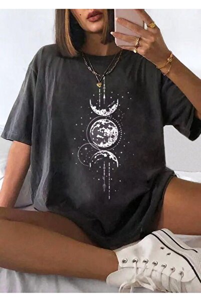 bellanova Oversize Minimalist Graphic Printed Short Sleeve T-Shirt
