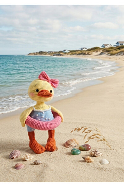 MİNOHOUSE Amigurumi Şirin Ördek Kumsal Organik Oyuncak