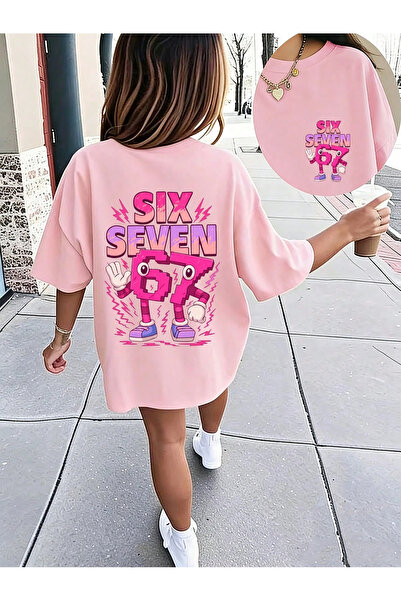 genosha "SIX SEVEN" Tricou colorat cu imprimeu de desene animate cu numerele ...