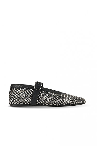 BUENO Silver Stone Leather Women's Ballerinas