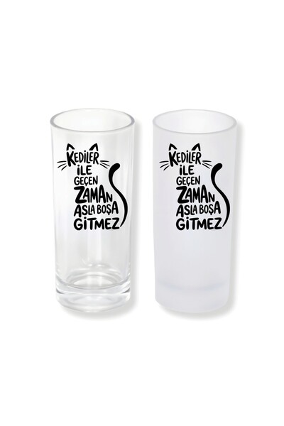Ghostbastır Raki Glass with Cat Design, with Ice or No Ice Option – 1 Stylish...