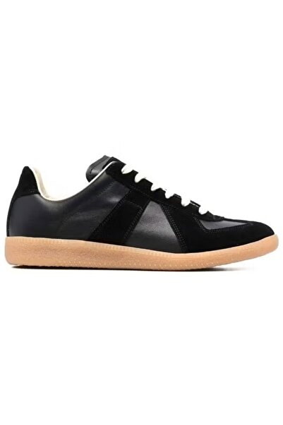 Premium Maison Margiela Low-Top Sneakers – Black Suede & Leather Blend | Time...