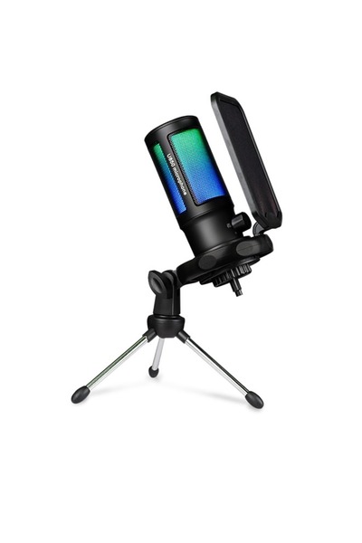 COOLHAWK ميكروفون USB للألعاب للكمبيوتر وPS5، ميكروفون مكثف مع خاصية كتم الصو...