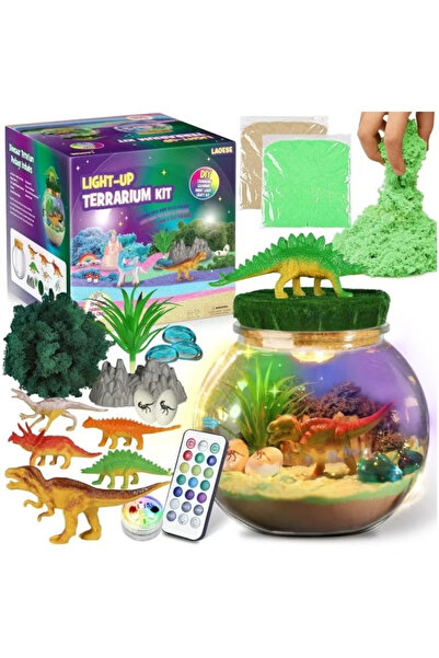 Toy هدية تيراريوم الديناصورات للأولاد، تيراريوم الديناصورات المضيء في الظلام ...