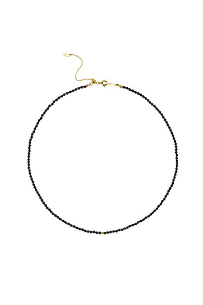 Lisa&Co. Silver Spinel III Necklace Yellow gold plated silver / Spinel / Black