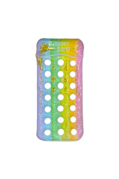 TodayShop Saltea gonflabilă de apă cu design curcubeu și paiete, accesoriu id...