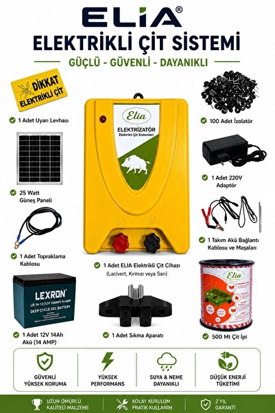 Elia ELEKTRİKLİ ÇİT MAKİNASI – DOMUZ, İNEK, KOYUN, KEÇİ ve YABANİ HAYVAN KOVU...
