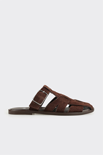 Elle Shoes Kahve Deri Kadın Terlik