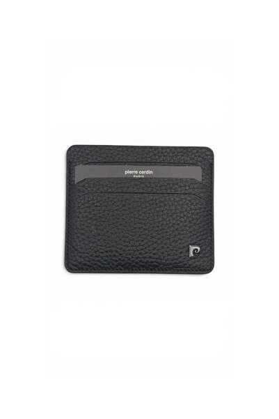 Pierre Cardin Plain Unisex Leather Card Holder - 100% Genuine Leather Card Ho...