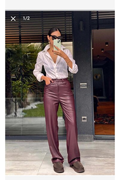 neslihansarıca Pants, Leather Pants, High-Waisted Pants