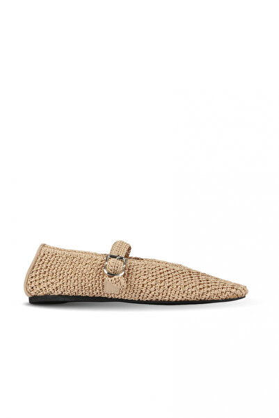 BUENO Beige Knitted Women's Flat Sandals