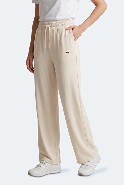 Slazenger Pantaloni de trening KATKA pentru femei, cu picior larg, ecru