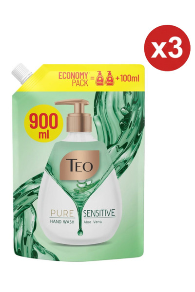 Teo Течен сапун, Тео, Резерв 900 мл Pure Sensitive X 3 бр.