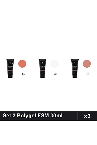 FSM Set 3 Polygel 30ml - Nr.13, Nr.29, Nr.27 - Constructie Unghii