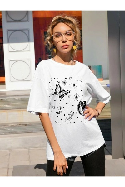 bellanova Unisex Oversize Printed T-Shirt Streetwear Comfortable Fit Daily Pr...