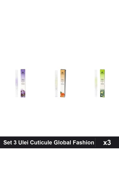 global fashion Set 3 Ulei Cuticule Tip Stilou - Afine, Portocala, Mar