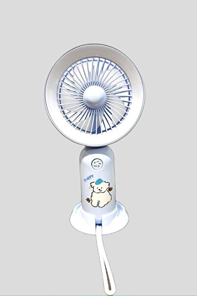 JPT Мини преносим USB вентилатор с LED, кучешко синьо