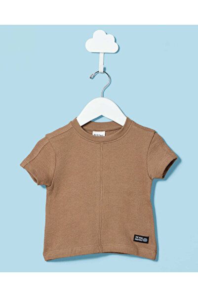 REDTAG Infant Boys Brown Jacquard T-shirt