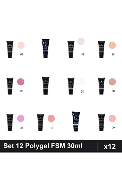 FSM Set 12 Polygel 30ml - Nr.01, Nr.04, Nr.05, Nr.09, Nr.10, Nr.11, Nr.15, Nr...