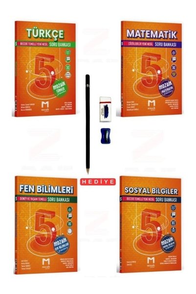 Mozaik Yayınları 5 Sınıf Türkçe-Matematik-Fen Bilimleri-Sosyal Bilgiler-Soru ...