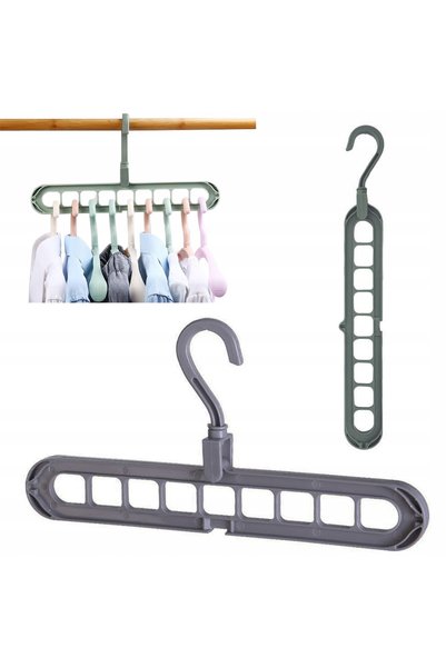 BAGCO 12-piece set of space-saving hangers with 9 holes