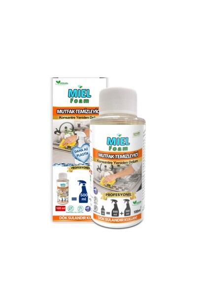 Bitkisel içerikli Vegan konsantre Mutfak ( Yağ Çözücü)Temizleyici 100 ml = 1 Litre