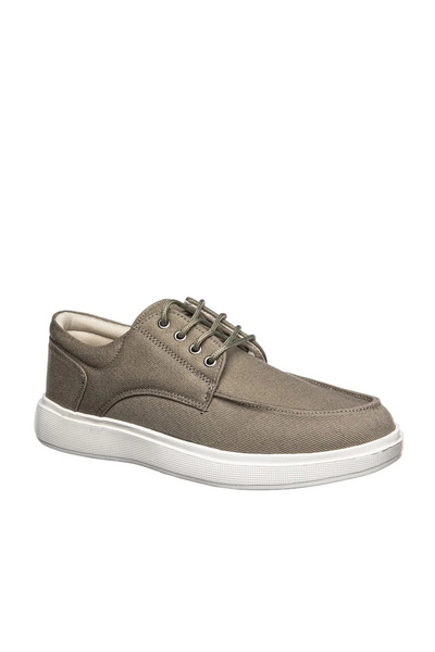Garajmen Siyah ve Kum Rengi Keten Hafif ve Rahat Erkek Sneaker Ayakkabı