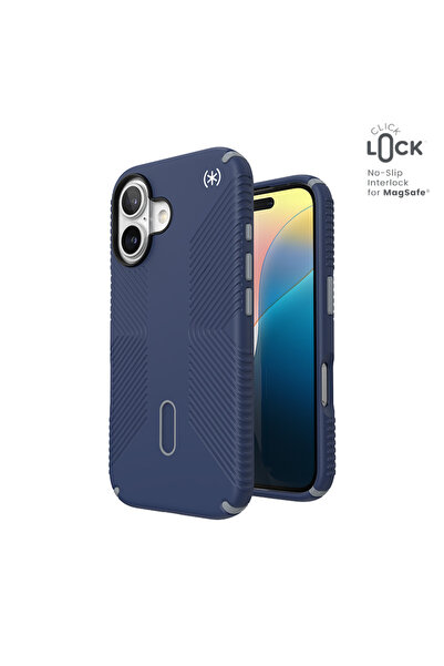 Speck Presidio2 Grip ClickLock & MagSafe - Husă iPhone 16 (Albastru Costier /...