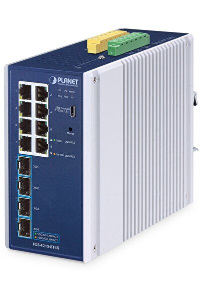 Planet Industrial L2/L4 8-Port Managed Switch IGS-4215-8T4X