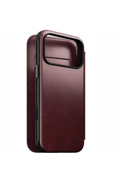 Nomad Husă modernă din piele - husă tip carte din piele pentru iPhone 17 Pro ...