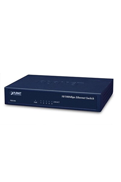 Planet Switch Fast Ethernet 5 porturi 10/100Mbps, Metalic