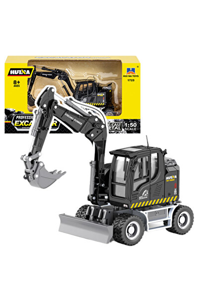 Huina Excavator cu buldozer negru 1:50